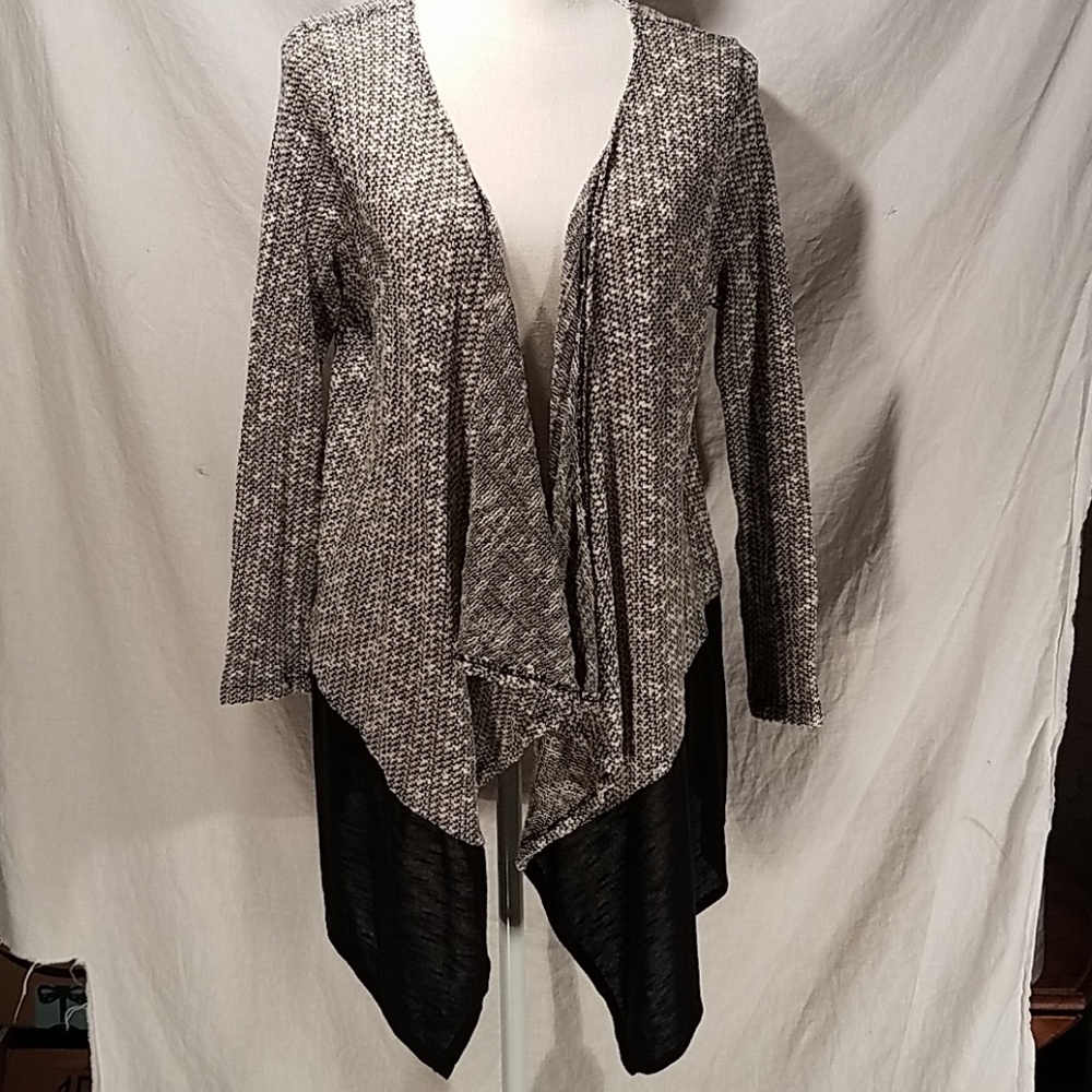 BCX open color block cardigan L like new